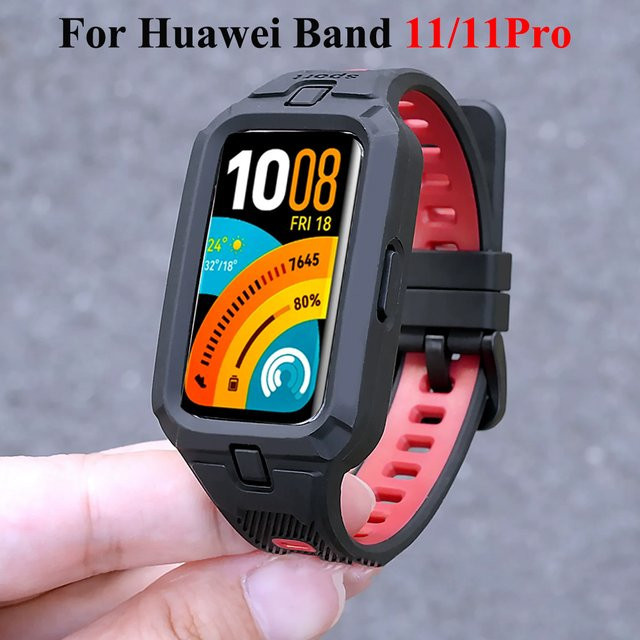 Huawei Ersatzarmband und Silikonhülle, Schwarz, Silikon - Bild 1