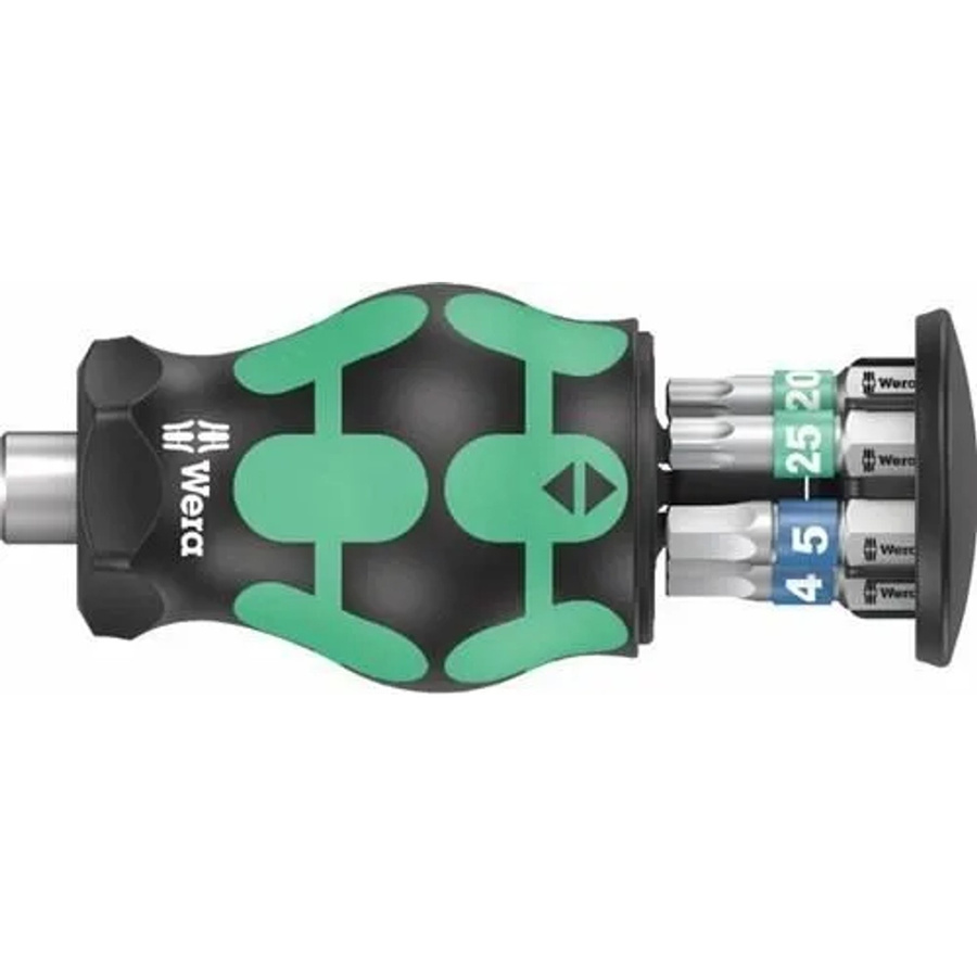 Wera Kraftform Kompakt Stubby Magazin Bithalter mit 3 Bits in Schwarz und Grün - Bild 2