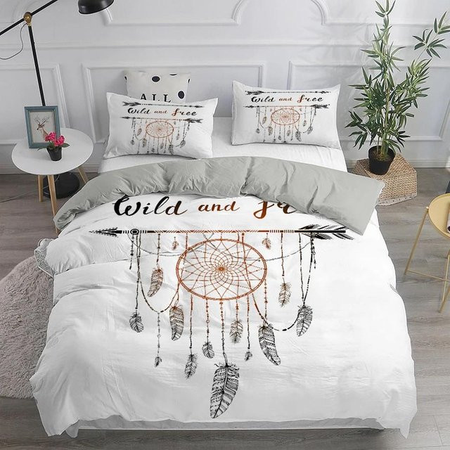 Your Warm Home Traumfänger-Bettwäscheset im Boho-Design, Weiß, B/H: 173 x 218 cm mit 2 Kissenbezügen (50 x 70 cm) - Bild 1