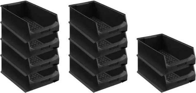 PROREGAL ESD Sichtlagerbehälter SparSet 10x Leitfähige Sichtlagerboxen Schwarz H x B x T: 20 x 30 x 50 cm, 21,8 Liter - Bild 1