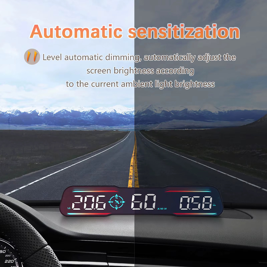 MAIMEIMI G19 Head Up Display Auto HUD mit GPS und Beidou Navigationsunterstützung, LCD Digital Instrument in Schwarz - Bild 4