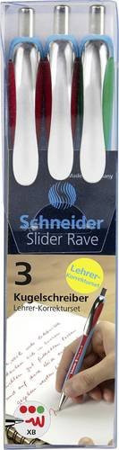 Schneider Slider Rave XB Kugelschreiber Set mit 3 Stück für Lehrerkorrekturen in Multicolor - Bild 1