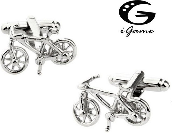 Binchi Outdoor Product Manschettenknöpfe, Messing, Silberfarbe, Fahrrad Design, Herren