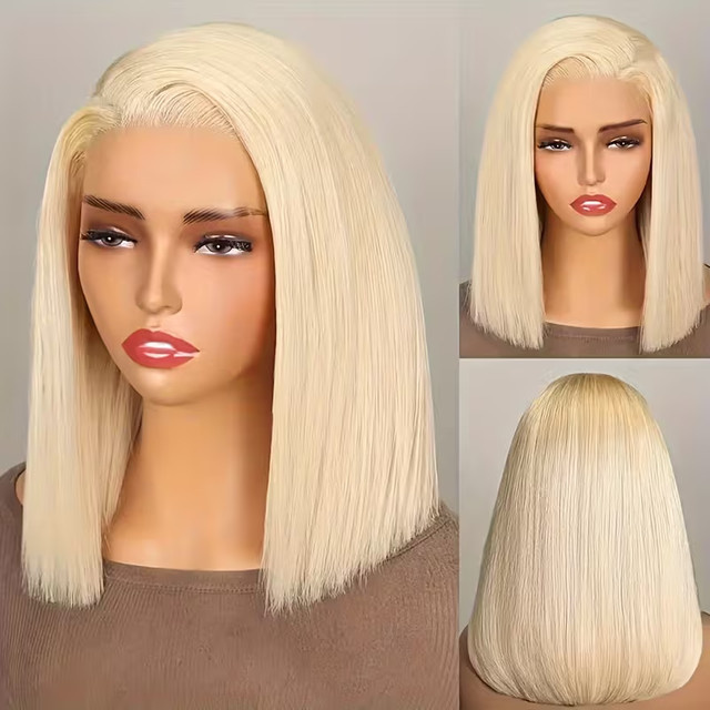 Lucasar Lace-Front-Perücke, Blonde, 8-14 Zoll, Echthaar, Damen - Bild 1