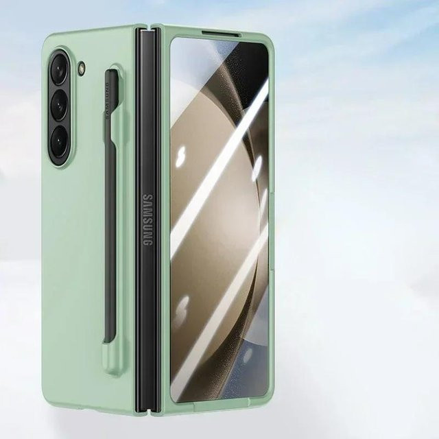 Samsung Galaxy Z Fold 5 6 7 Schutzhülle mit S Pen Halter und Display-Schutz in mattem Design - Bild 1