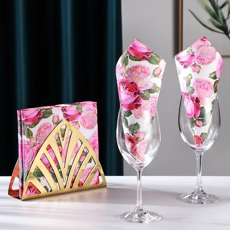 GUANYAO Bunte Druckservietten aus Papier für Hochzeit und Party, 20 Stück, B/B: 33 x 33 cm - Bild 3