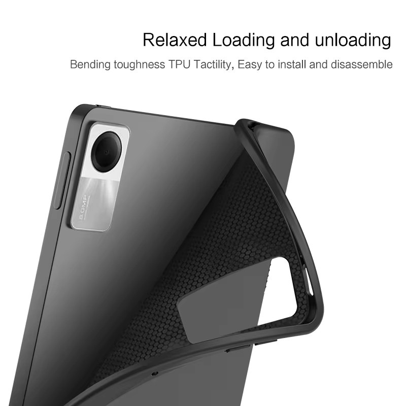 AJIUYU Silikon TPU Schutzhülle für Xiaomi Redmi Pad SE 11 Zoll 2023, Stoßfestes Case in Schwarz - Bild 2