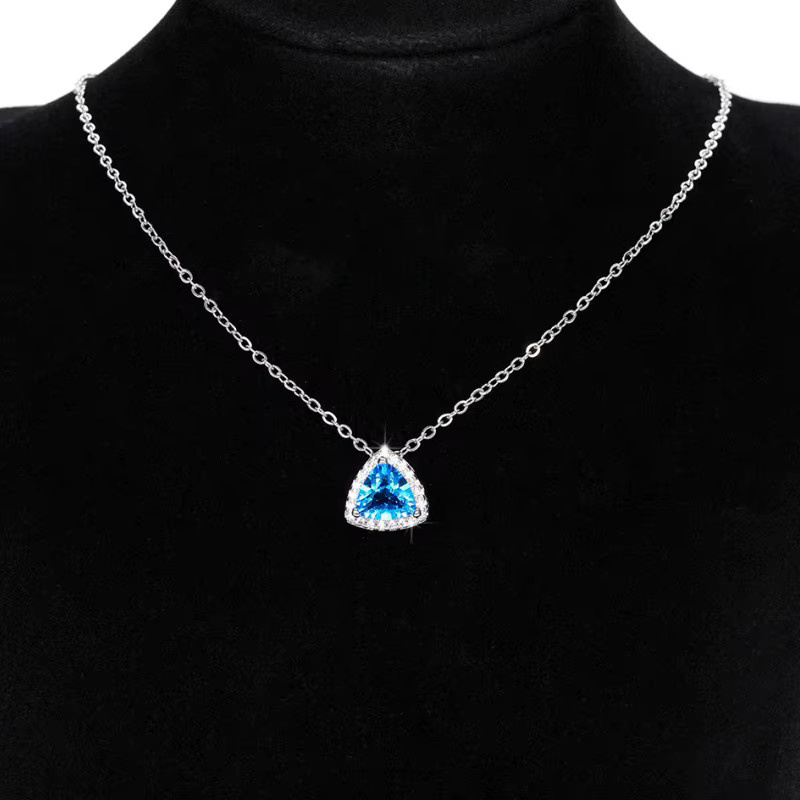 Huitan Halskette mit Anhänger, blaue Zirkonia, Damen - Bild 4