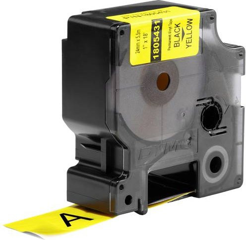 Dymo Rhino Vinyl-Beschriftungsband Gelb mit schwarzer Schrift, Breite: 24 mm, Länge: 5,5 m - Bild 1