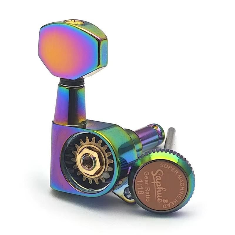 SAPHUE Gitarren-Locking-Mechaniken 1:18 Lock String Tuning Key Pegs für elektrische, Folk- oder Akustikgitarren in Multicolour - Bild 2
