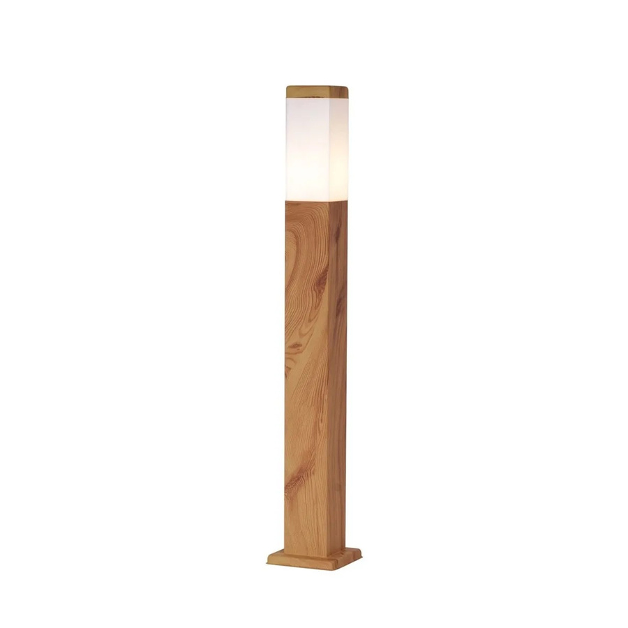 QAZQA Malois Moderne Außenstehleuchte aus Stahl mit Holzprint in Braun-Taupe, Höhe: 80 cm, IP44 - Bild 2