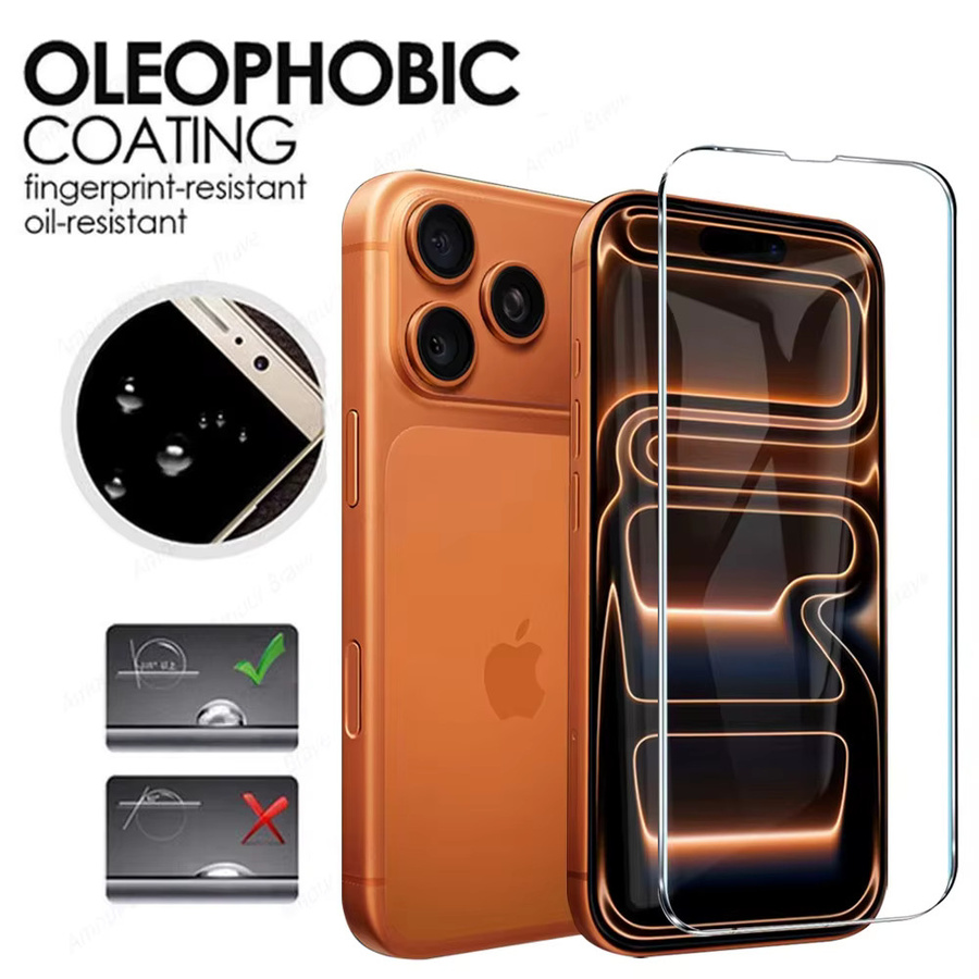 HD-Displayschutz aus gehärtetem Glas für Apple iPhone 17 16 15 14 13 12 11 Pro Max Plus und SE in Transparent - Bild 4