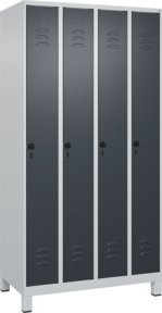 C+P Spind Classic PLUS Spind mit 4 Abteilen, Füße, Grau/Anthrazit, B/T/H: 100 x 50 x 195 cm - Bild 1