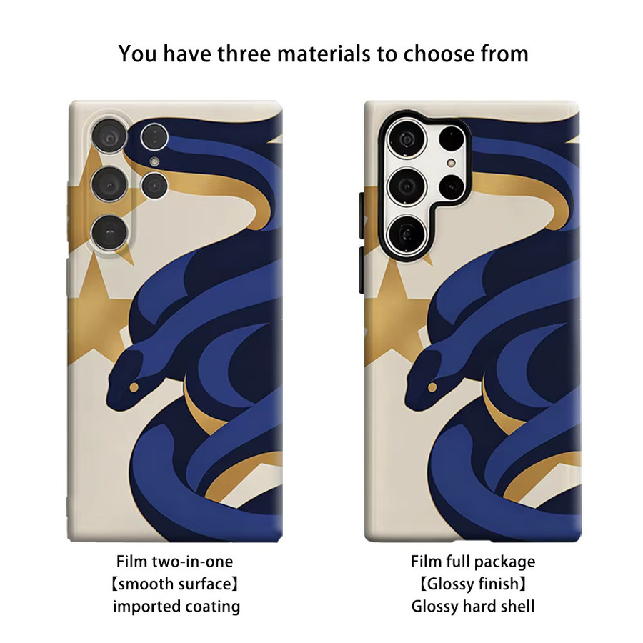 Potdemiel Handyhülle Golden Star Serpent für Samsung Galaxy S26 S25 S24 S23 Ultra Plus, stoßfeste Doppelschicht Rückabdeckung, Gold/Multicolor - Bild 2