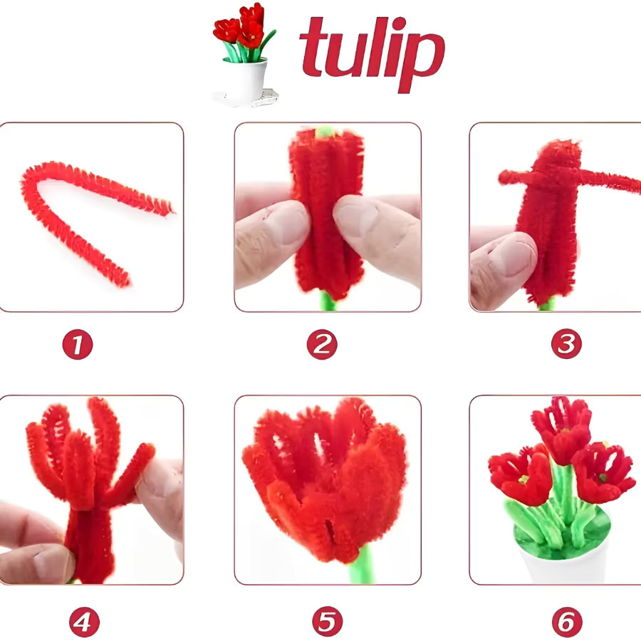 400 Stück Chenille-Pfeifenreiniger in 4 verschiedenen Farben für deine DIY-Bastelprojekte - Bild 3