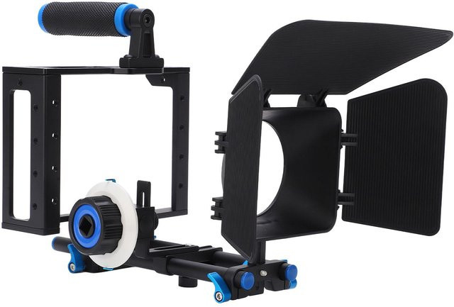 Nensit Aluminium DSLR Kamera Camcorder Video Cage Rig Kit Film Making System mit Follow Focus in Schwarz - Bild 1