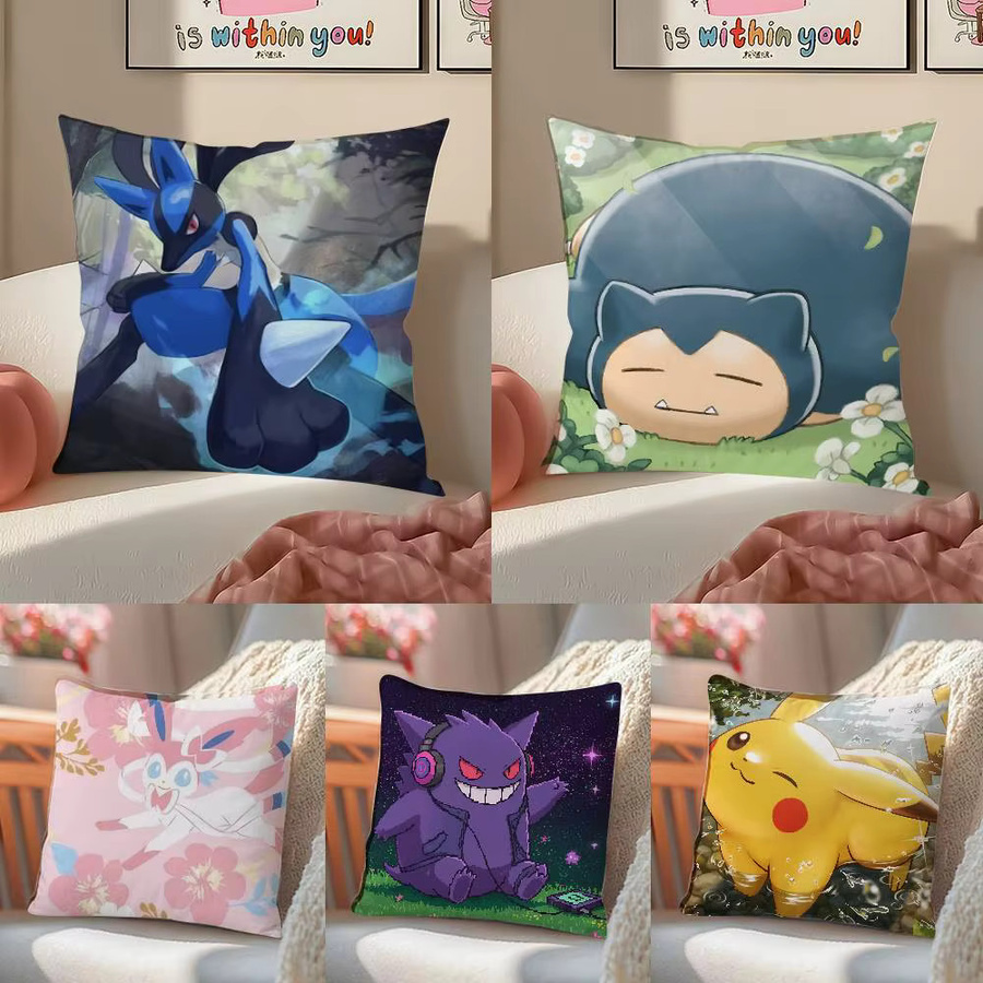 Bandai Pokemon Otaku Collection Anime Plüschkissenbezug, quadratisch, 30 x 30 cm - Bild 3