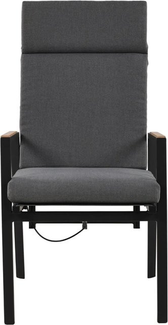 Greemotion Gartenstuhl Bern Schwarz mit Aluminiumgestell und UV-beständigem Polyester-Bezug B/T/H: 56 x 105 x 68 cm - Bild 1