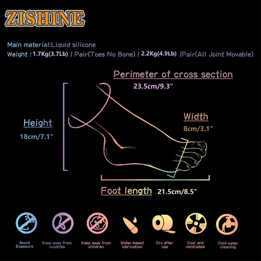 ZISHINE Mannequin Füße, Silikon, Damen - Bild 3
