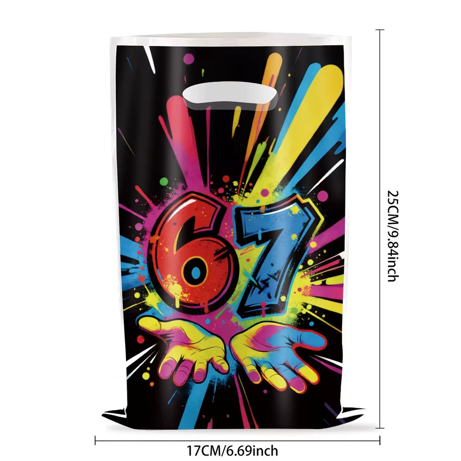 Color Focus Fluoreszierende Linien Geschenktüten aus Papier für Party und Geburtstag, Mehrfarbig - Bild 3