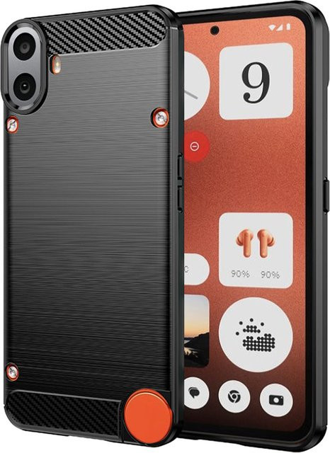 Techsuit Hülle für Nothing CMF Phone 1 in Schwarz mit Carbon-Optik - Bild 1