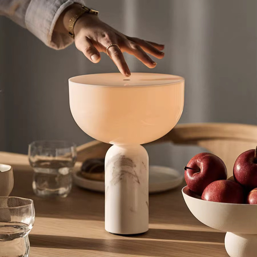 JIANKEXING Marmor Schreibtischlampe in Weiß mit Touch-Funktion und USB-Anschluss für Büro und Wohnzimmer - Bild 2