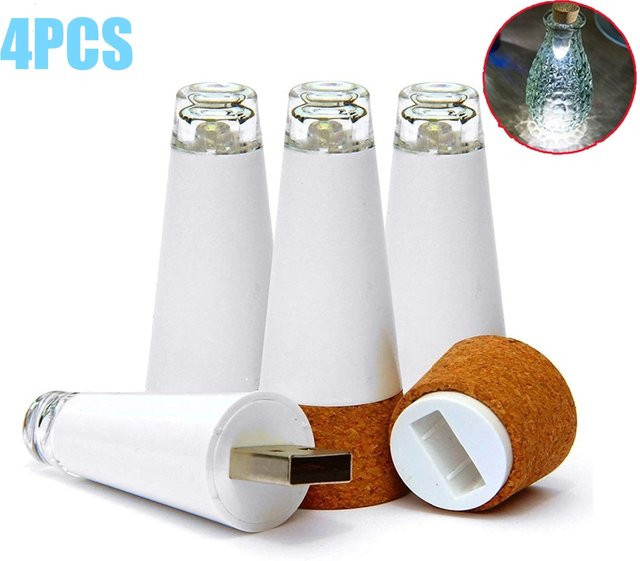 Wiederaufladbare USB LED Mini-Flaschenlichter in Korkform mit warmweißem Licht für Party, Hochzeit und Weihnachten - Bild 1