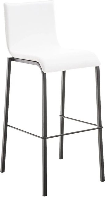 DELUKE Barhocker KELAN Barstuhl mit Lehne aus Kunstleder in Weiß und Schwarz, B/T/H: 43 x 51 x 103 cm - Bild 1