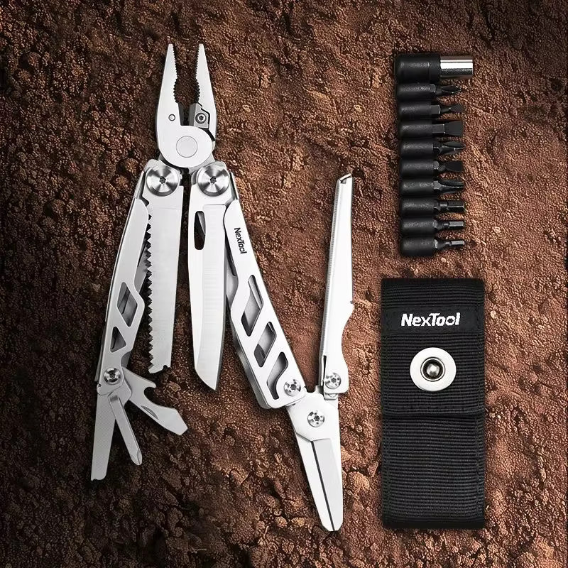 NexTool Flaggschiff Max 14-in-1 EDC-Multitool-Zange aus Edelstahl in Silber mit Schere und Klappmesser für Outdoor und Camping - Bild 5