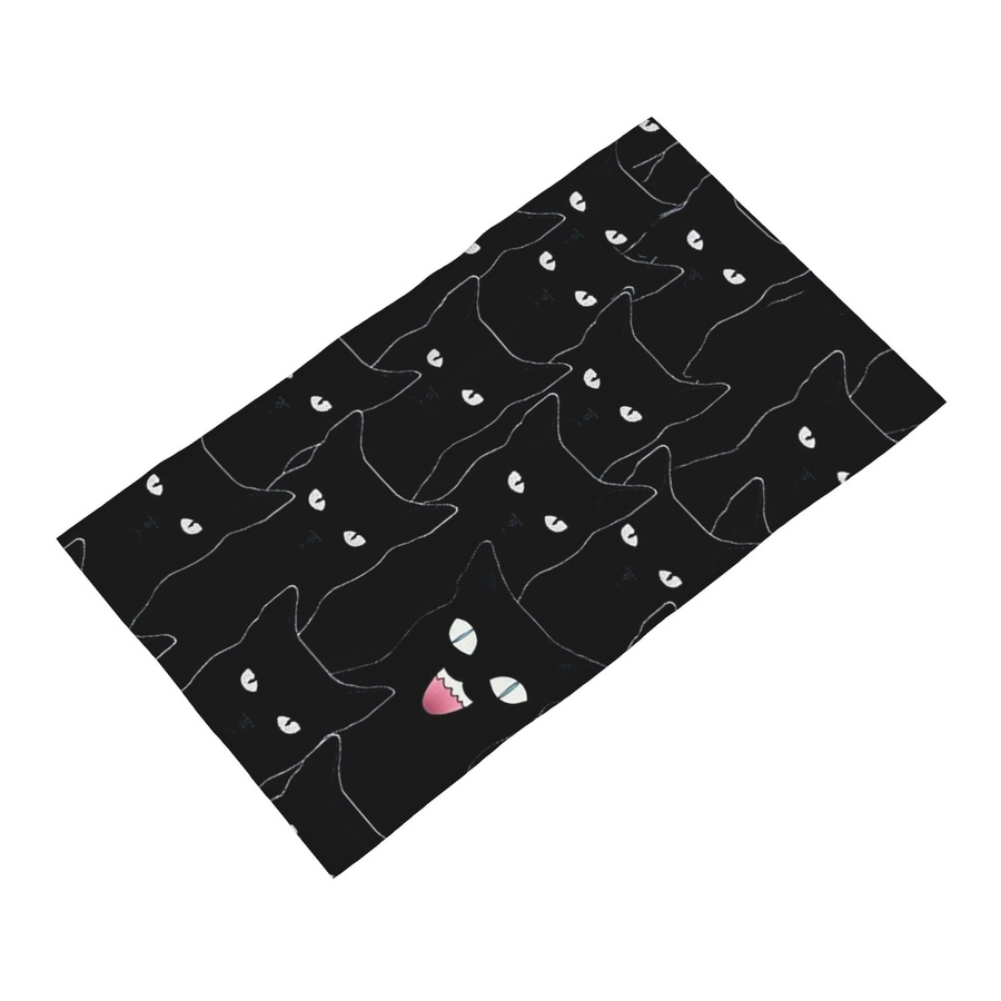 Ka Chen Muxi Gesichtstuch mit bunten Katzensilhouetten in Schwarz und Weiß, schnelltrocknend und saugfähig, B: 40 cm, H: 60 cm - Bild 4