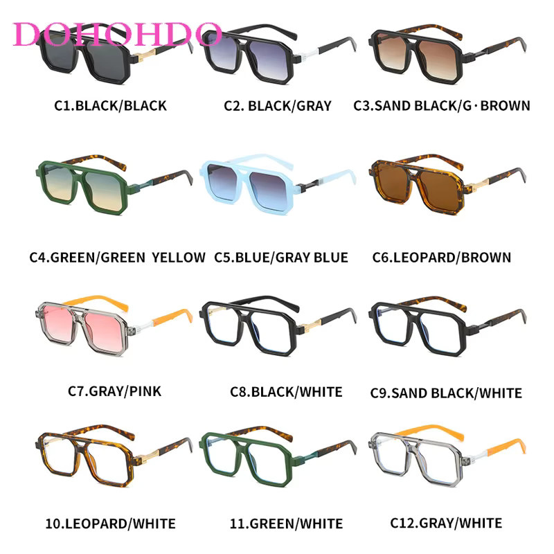 DOHOHDO Aviator Sonnenbrille, Vollrand, Kunststoff, Schwarz, Unisex - Bild 4