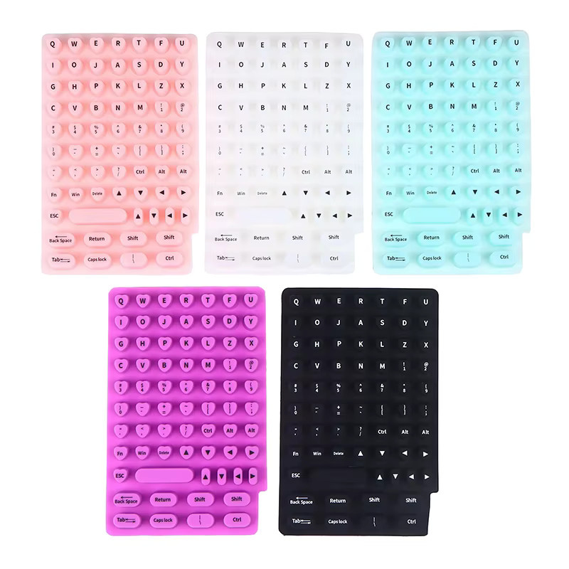 JETTING Silikon Tastenkappen für lange Nägel, selbstklebende Tastatur-Aufkleber, 70/21 Stück, Weiß - Bild 4