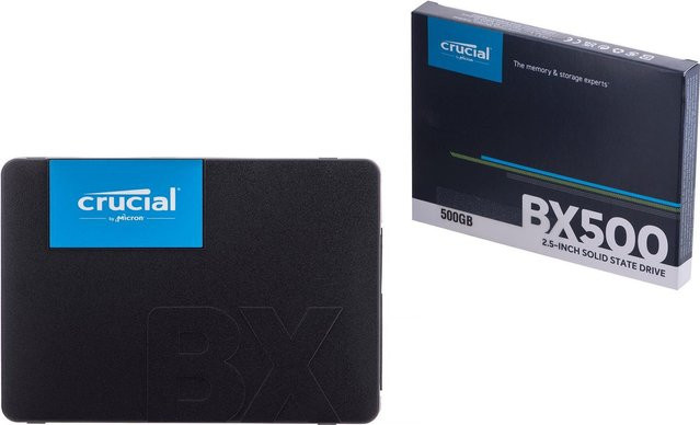 Crucial BX500 Interne SSD 2,5 Zoll 500 GB SATA III 3D NAND Schwarz CT500BX500SSD1 - Bild 1