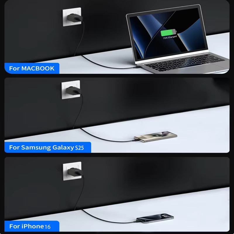 UYUXIO USB-C Power Adapter PD 4.0 Turbo Wandladegerät 45W Quick Charge in Schwarz - Bild 4