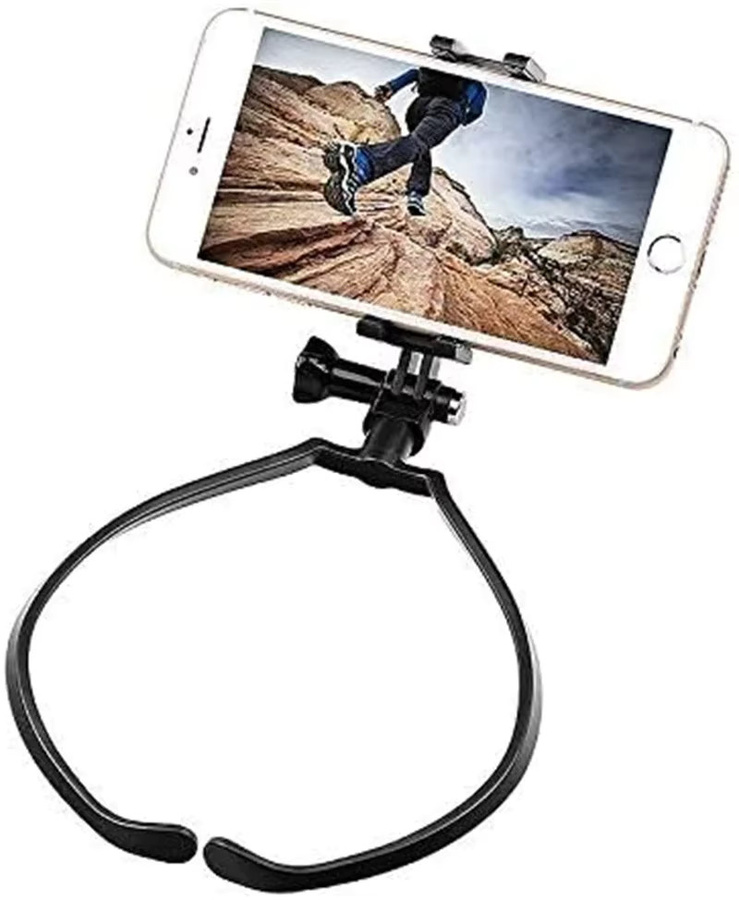 NMEGOU Handy Selfie Neck Lanyard Strap in Schwarz – Universeller Tragbarer Hängehalter für dein iPhone für POV Vlogs - Bild 3