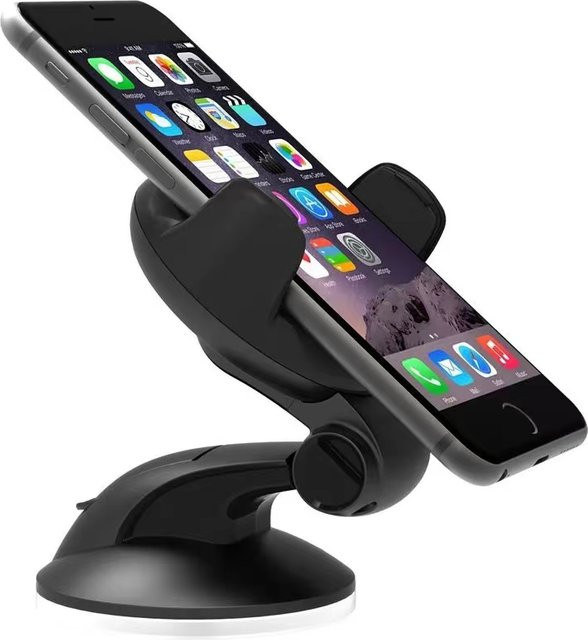 Universeller Autotelefonhalter aus Silikon mit Saugnapf in Schwarz für Windschutzscheibe und Armaturenbrett - Bild 1
