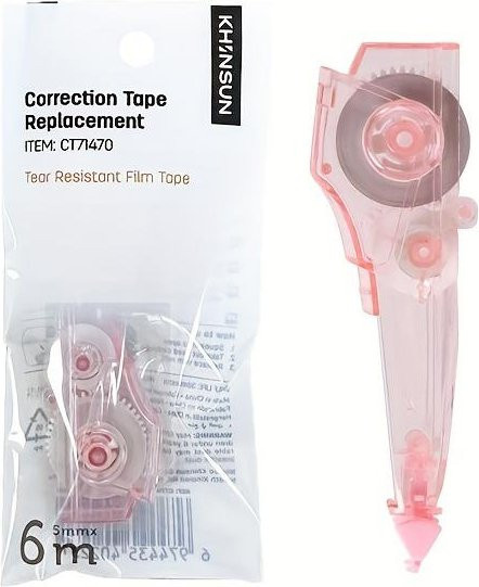 Binchi Cultural Supplies Korrekturband mit austauschbarem Kern in den Farben Weiß, Blau, Grün, Rot und Pink - Bild 1