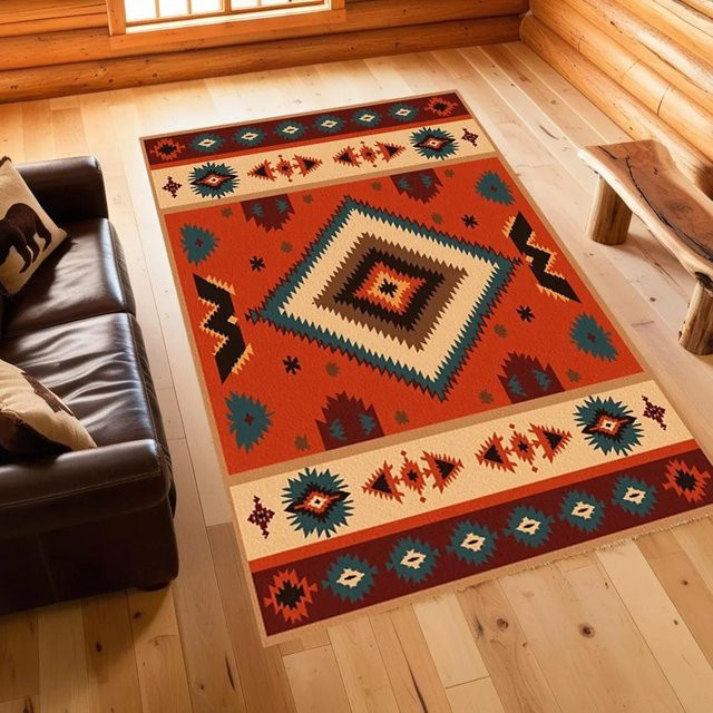 Lodestar Bereichsteppich Azteken Design, Geometrisches Muster, Rutschfest, Mehrfarbig, B: 80 cm, T: 120 cm - Bild 1