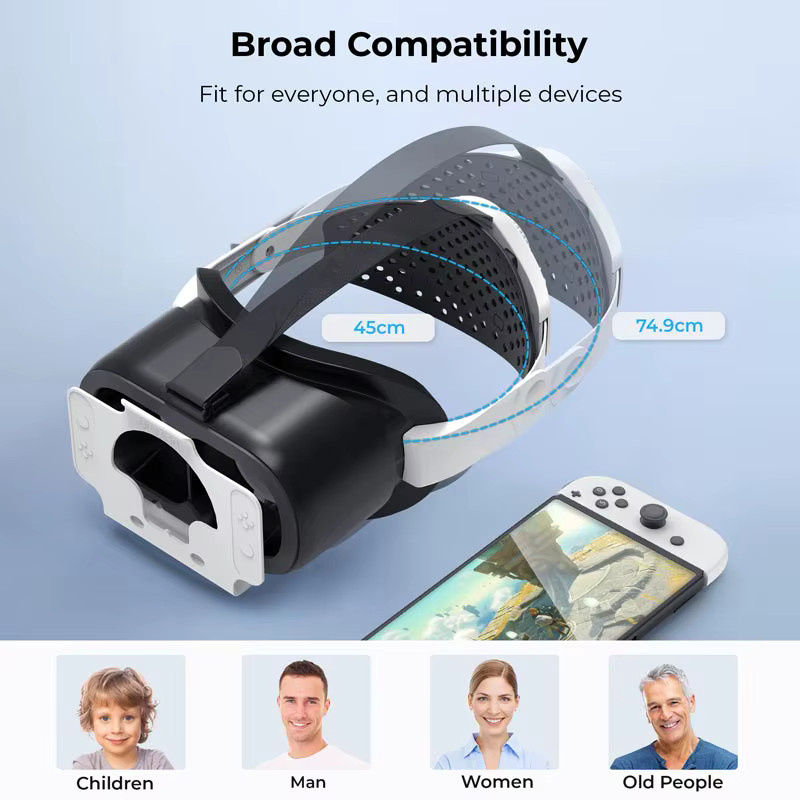 DEVASO 3D HD VR-Brille Upgrade 3.0 als Zubehör für Nintendo Switch und Nintendo Switch OLED mit verstellbarem Kopfband - Bild 3