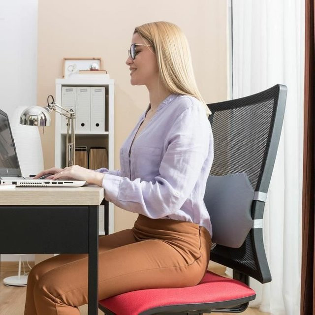 Glushion InnovaGoods Gel-Lendenkissen mit einziehbarem Bezug in Grau - Bild 1