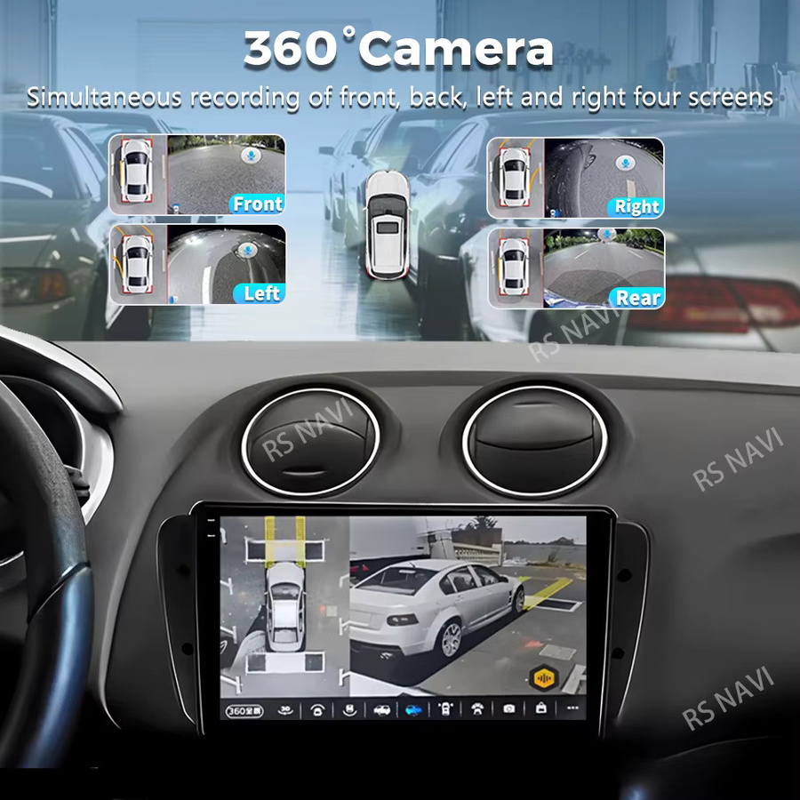 RSNAVI Android 16 QLED Multimedia Autoradio mit GPS, CarPlay und AI Sprachsteuerung für SEAT Ibiza 6J IV 4 (2008 - 2015), Schwarz - Bild 2