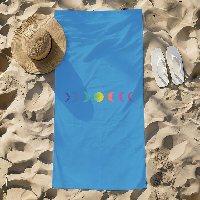 Schnelltrocknendes Strandtuch JMG Household Supplies Coldplay Moon Rock Design, weich und saugfähig, Blau, B: 40 cm x H: 70 cm - Bild 1