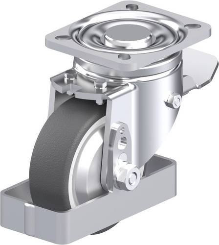 Blickle LH-POTH 100R-1-ST-FA-FS Stahlblech-Lenkrolle in Grau und Weiß mit 100 mm Rad-Durchmesser und 300 kg Tragfähigkeit - Bild 1