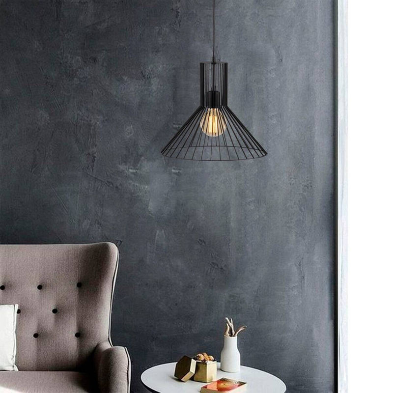 Opviq Pendelleuchte Fellini in Schwarz aus Metall mit E27 Fassung, Höhe: 128 cm, Breite: 38 cm, Tiefe: 38 cm - Bild 3