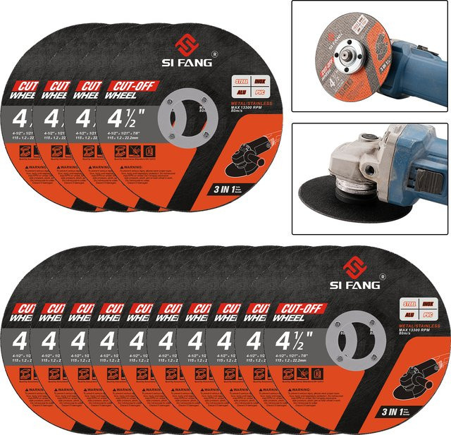 SI FANG Harz-Sägeblatt und Metall-Trennscheibe für Winkelschleifer, 115 mm Durchmesser, geeignet für Holz, Eisen, Metall und PVC - Bild 1