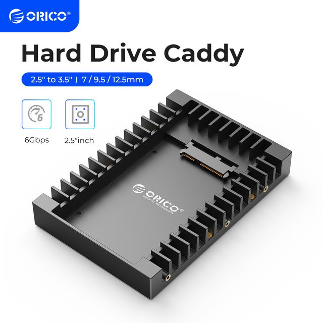 ORICO Festplatten-Caddy für 2,5 Zoll HDD und SSD, SATA 3.0, Schwarz - Bild 1
