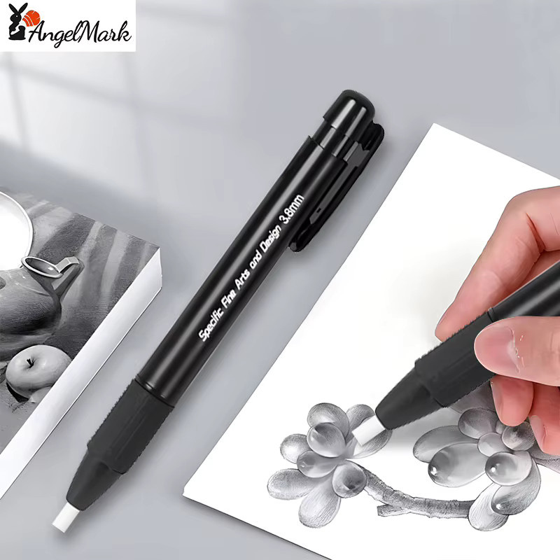 Mechanischer Präzisions-Radiergummi-Stift mit 3,8 mm Highlight-Radiergummi für Künstler und zum Skizzieren, nachfüllbar, Schwarz - Bild 4