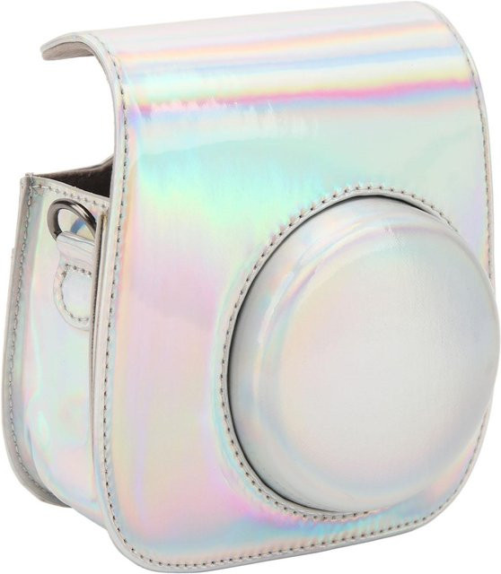 Bunte Kameratasche aus PU-Leder für Fujifilm Instax Mini 11 in Silber mit abnehmbarem und verstellbarem Schultergurt - Bild 1