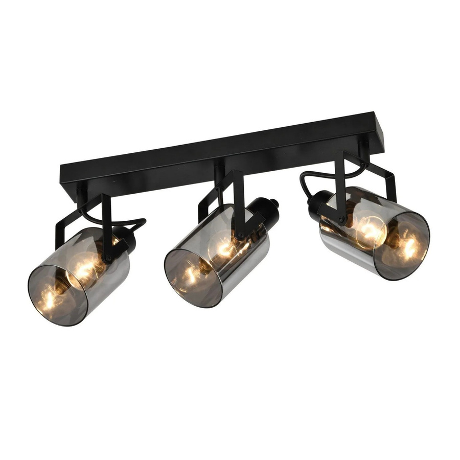 NETTLIFE Deckenstrahler aus Metall und Glas in Schwarz, dimmbar und verstellbar im Industrial-Design - Bild 2