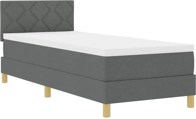 vidaXL LED Boxspringbett mit Matratze Dunkelgrau B/T/H: 80 x 200 x 140 cm mit USB-Anschluss und Unterbettbeleuchtung - Bild 1